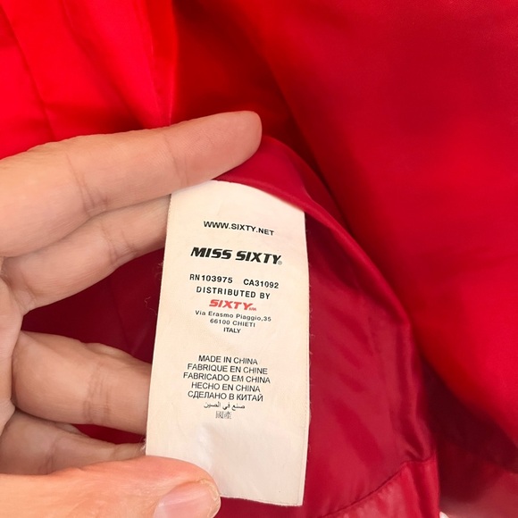 Miss Sixty Short, Bold Red Puffer Jacket - Picture 10 of 15